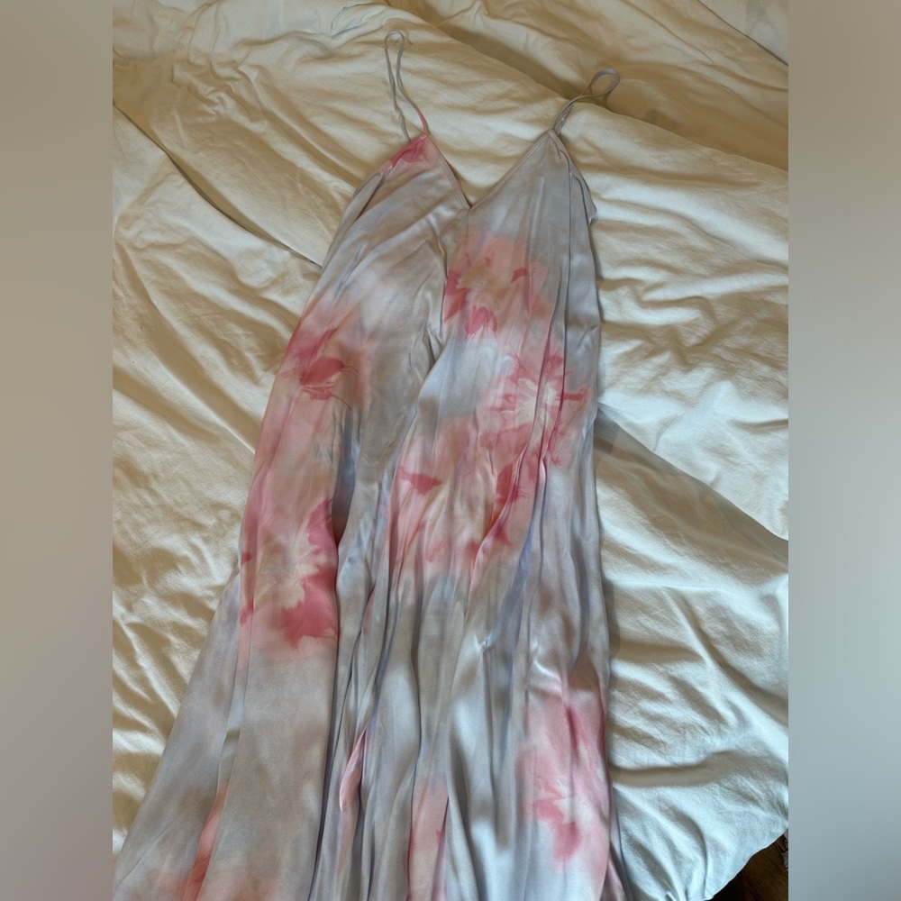 Zara Blue & Pink flower maxi dress